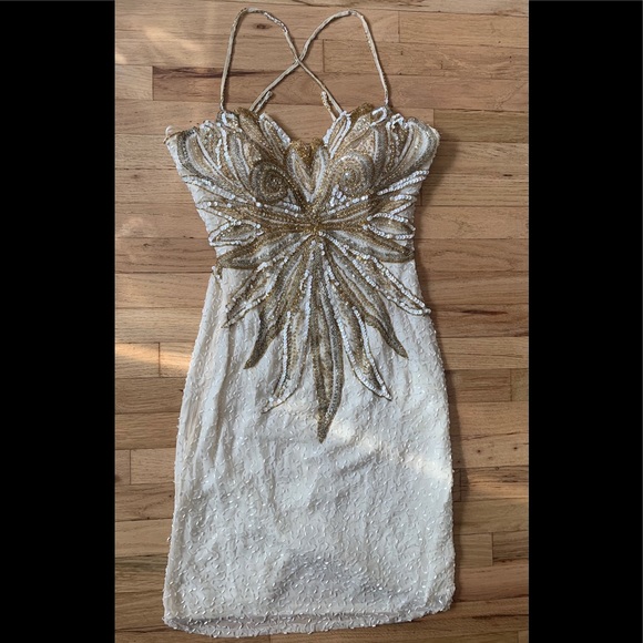 Interlude Dresses & Skirts - Vintage Interlude Silk Beaded Sequin Dress Size M